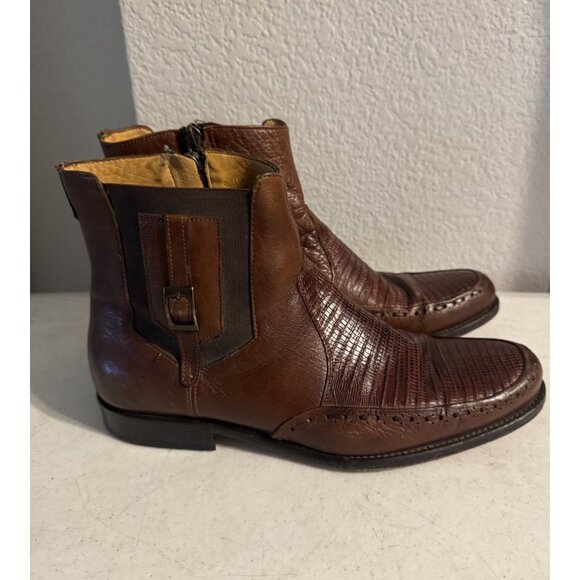 Franco Cuadra Men’s Lizard Skin Boots Brown Size 25 / US 8.5 Exotic Western - Picture 5 of 14